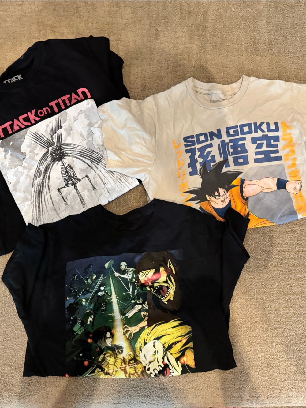 Graphic Anime  Tee Bundle - Black, White, Gray